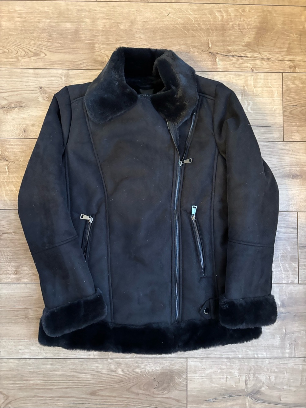 Dynamite Black Suede motto jacket